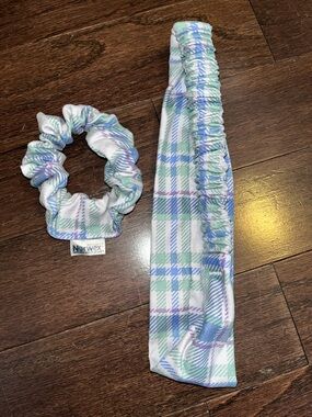 Norwex Kids Scrunchie and Matching Headband - Blue, Green & Purple